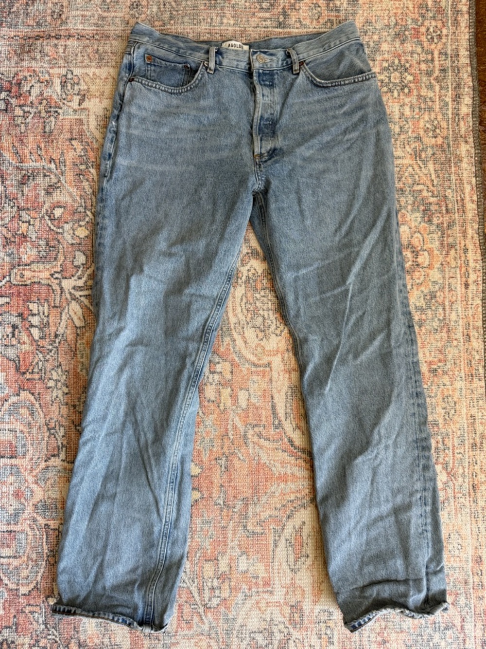 Agolde Straight-Leg Light Wash Jeans